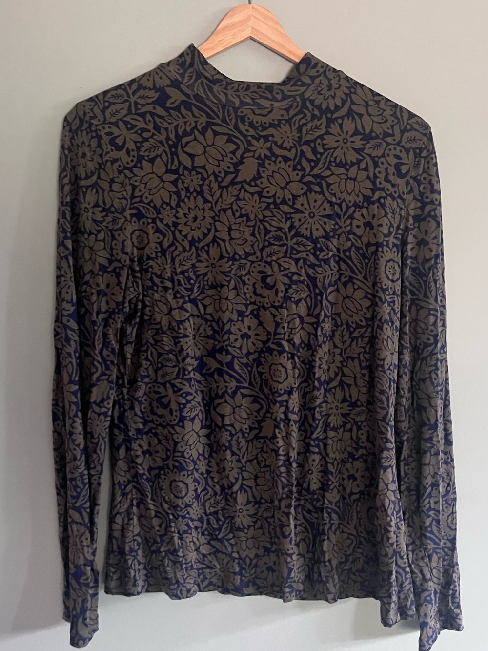 Boden Floral Long Sleeve Mock Neck Top